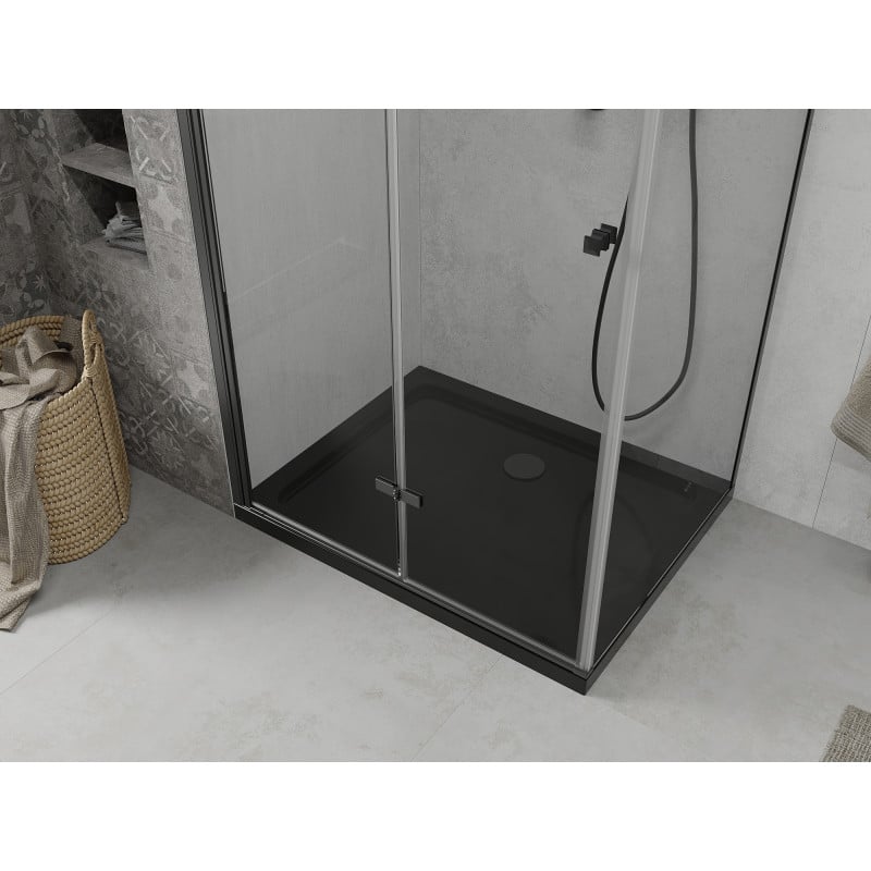 Mexen Lima folding shower cabin 90 x 120 cm, transparent, black + Flat tray, black - 856-090-120-70-00-4070B