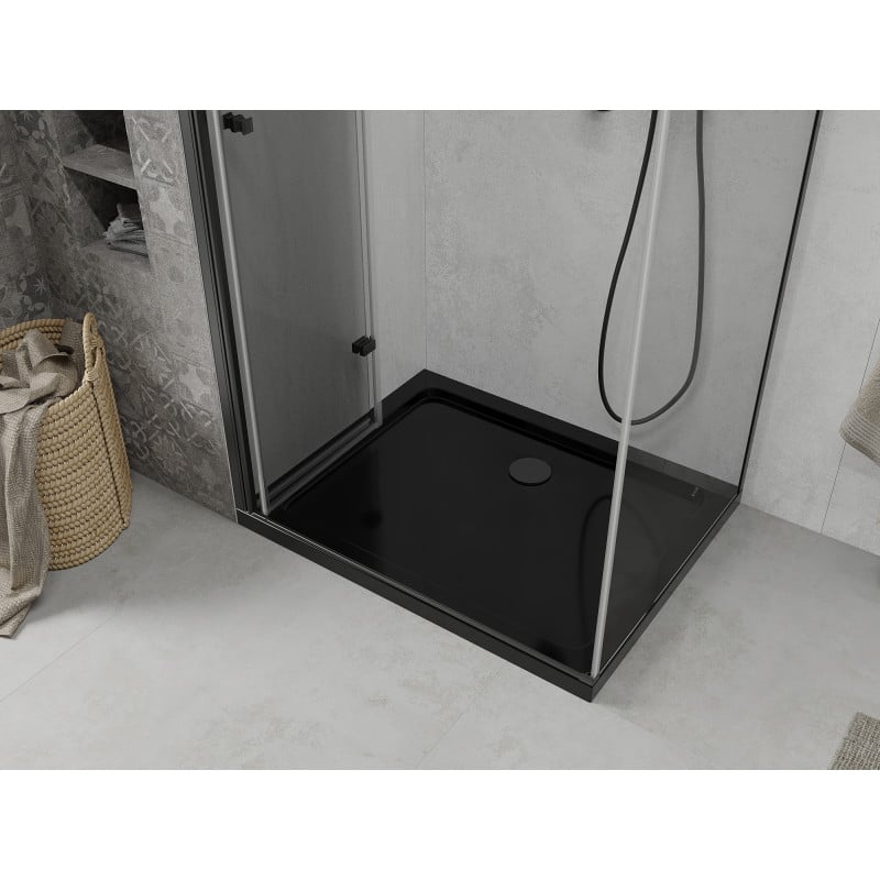Mexen Lima folding shower cabin 90 x 120 cm, transparent, black + Flat tray, black - 856-090-120-70-00-4070B