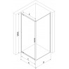 Mexen Exo-BR hinged shower enclosure 85 x 80 cm, transparent, chrome - 8181-085-080-01-00