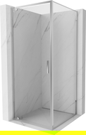 Mexen Exo 85 x 85 cm pivot shower cabinet, transparent, chrome - 8181-085-085-01-00