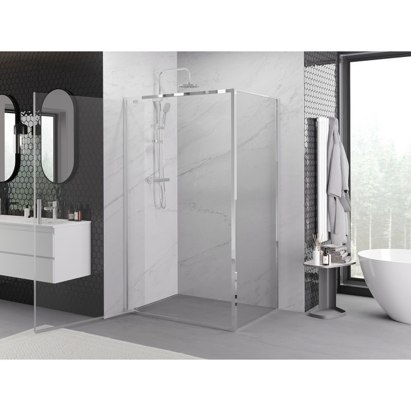 Mexen Exo Hinged Shower Enclosure 90 x 95 cm, Transparent, Chrome - 8181-090-095-01-00