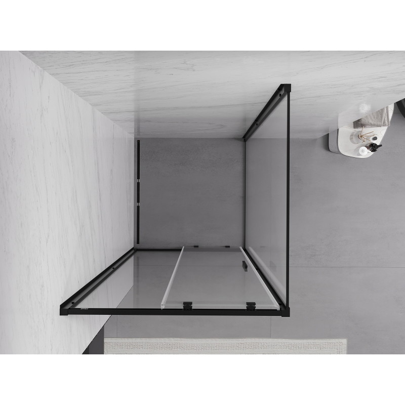Mexen Exo-S sliding shower cabin 90 x 90 cm, transparent, black - 8151-090-090-70-00