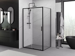 Mexen Exo 100 x 70 cm Sliding Shower Enclosure, Transparent, Black - 8151-100-070-70-00