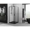 Mexen Exo-BR pivot shower cabin 70 x 70 cm, transparent, black - 8181-070-070-70-00