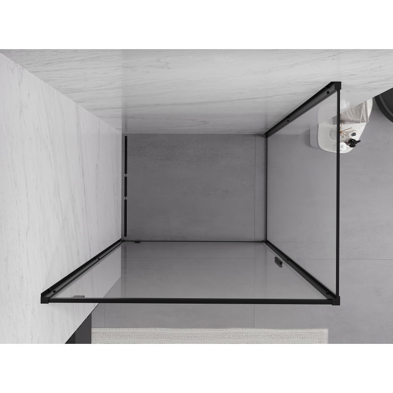 Mexen Exo 90 x 70 cm Swing Shower Cabin, Transparent, Black - 8181-090-070-70-00