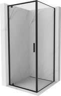 Mexen Exo 75 x 75 cm Hinged Shower Enclosure, Transparent, Black - 8181-075-075-70-00
