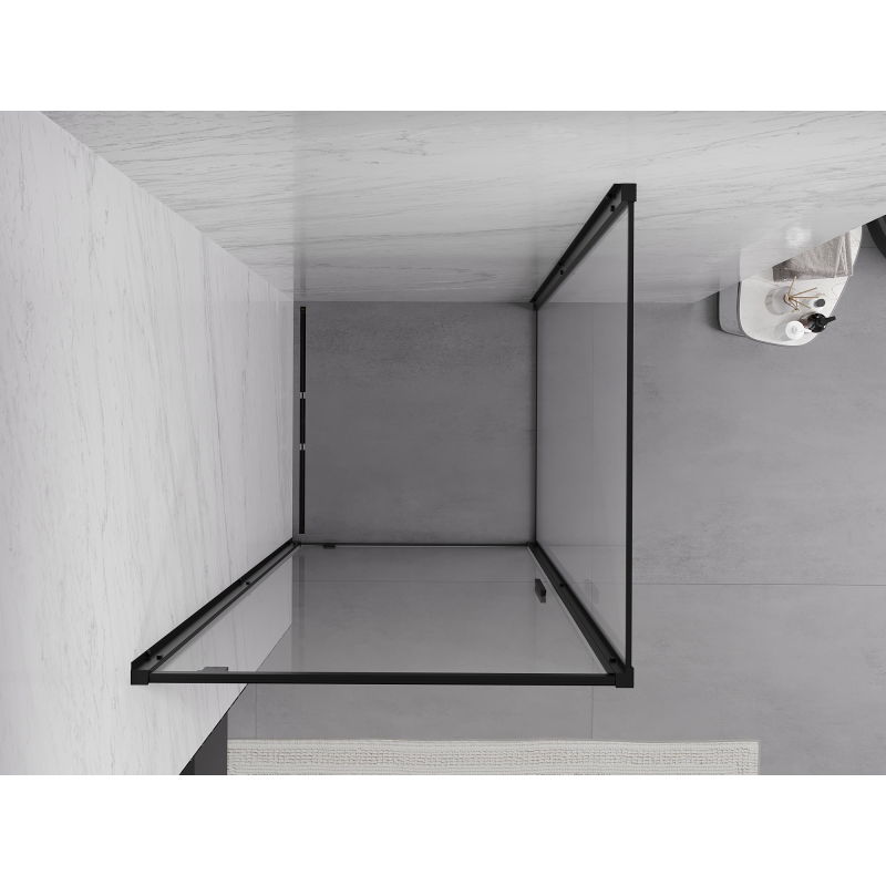 Mexen Exo 75 x 75 cm Hinged Shower Enclosure, Transparent, Black - 8181-075-075-70-00