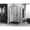 Mexen Exo 75 x 90 cm Pivot Shower Enclosure, Transparent, Black - 8181-075-090-70-00