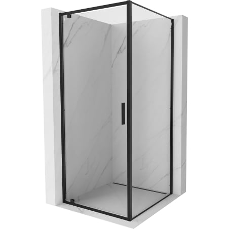 Mexen Exo 90 x 90 cm Pivot Shower Enclosure, Transparent, Black - 8181-090-090-70-00