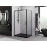 Mexen Exo-BR swing shower cabin 100 x 90 cm, transparent, black - 8181-100-090-70-00