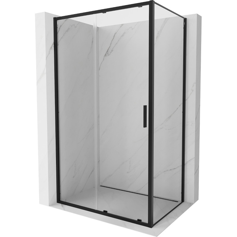 Mexen Exo-S sliding shower cabin 155 x 70 cm, transparent, black - 8151-155-070-70-00