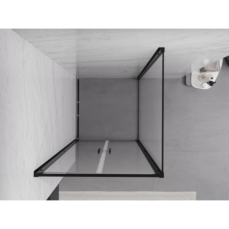 Mexen Exo 80 x 80 cm Hinged Shower Enclosure, Transparent, Black - 814-080-080-70-00