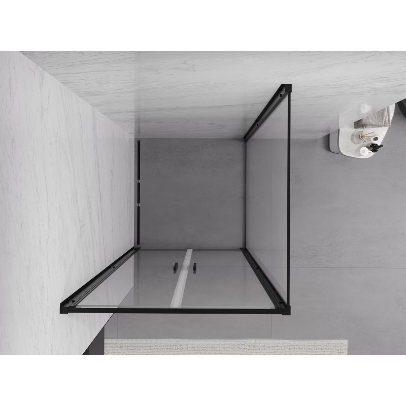 Mexen Exo-B Duo swing shower cabin 80 x 80 cm, transparent, black - 814-080-080-70-00