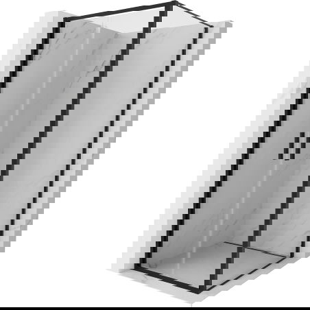 Mexen Exo 80 x 80 cm Hinged Shower Enclosure, Transparent, Black - 814-080-080-70-00