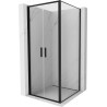 Mexen Exo-B Duo swing shower cabin 80 x 80 cm, transparent, black - 814-080-080-70-00