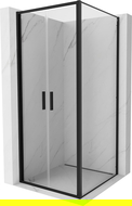 Mexen Exo 100 x 100 cm Pivot Shower Enclosure, Transparent, Black - 814-100-100-70-00