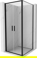 Mexen Exo shower enclosure hinged 100 x 100 cm, transparent, black - 814-100-100-70-00