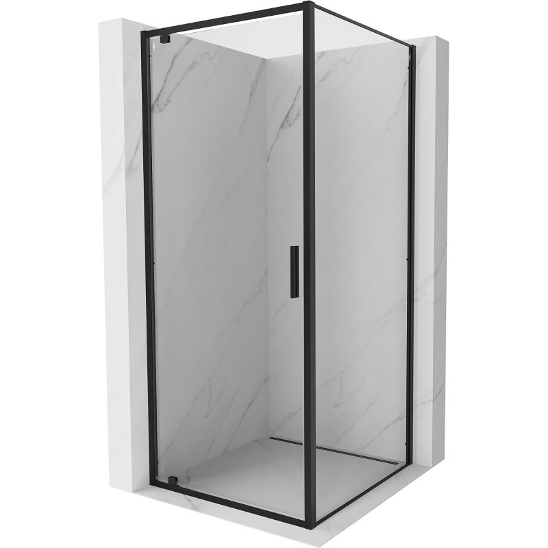Mexen Exo 95 x 95 cm Hinged Shower Enclosure, Transparent, Black - 8181-095-095-70-00