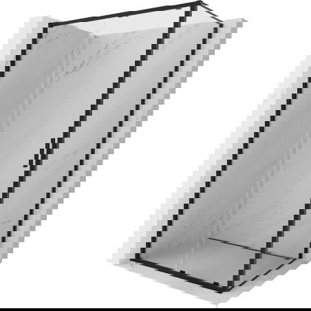 Mexen Exo sliding shower cabin 145 x 80 cm, transparent, black - 8151-145-080-70-00