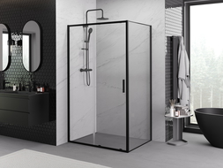 Mexen Exo Sliding Shower Cabin 125 x 85 cm, Transparent, Black - 8151-125-085-70-00