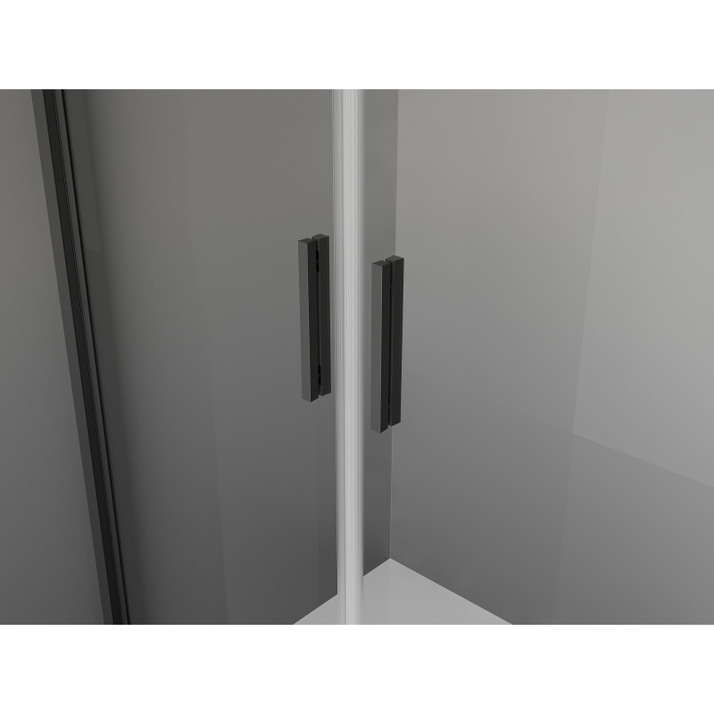 Mexen Exo-BR Duo double hinged shower door 80 cm, transparent, black - 8182-080-000-70-00