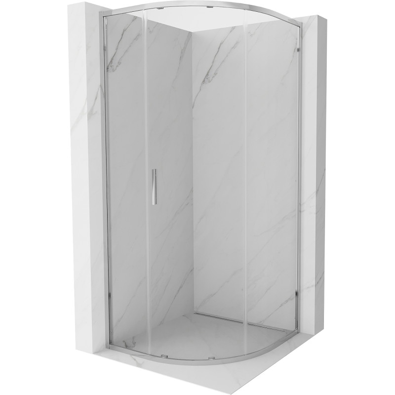 Mexen Exo-S semi-circular sliding shower cabin 80 x 80 cm, transparent, chrome - 8131-080-080-01-00