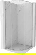 Mexen Exo semi-circular sliding shower cabin 80 x 80 cm, transparent, chrome - 8131-080-080-01-00