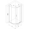 Mexen Exo-S semi-circular sliding shower cabin 80 x 80 cm, transparent, chrome - 8131-080-080-01-00