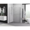 Mexen Exo-S asymmetric semi-circular sliding shower enclosure 90 x 80 cm, transparent, chrome - 8131-090-080-01-00