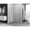 Mexen Exo semi-circular asymmetrical sliding shower enclosure 100 x 80 cm, transparent, chrome - 8131-100-080-01-00