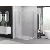 Mexen Exo-S asymmetrical semi-circular sliding shower cabin 100 x 80 cm, transparent, chrome - 8131-100-080-01-00