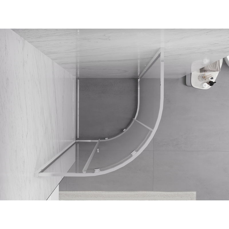 Mexen Exo semi-circular sliding shower enclosure 90 x 90 cm, transparent, chrome - 8131-090-090-01-00