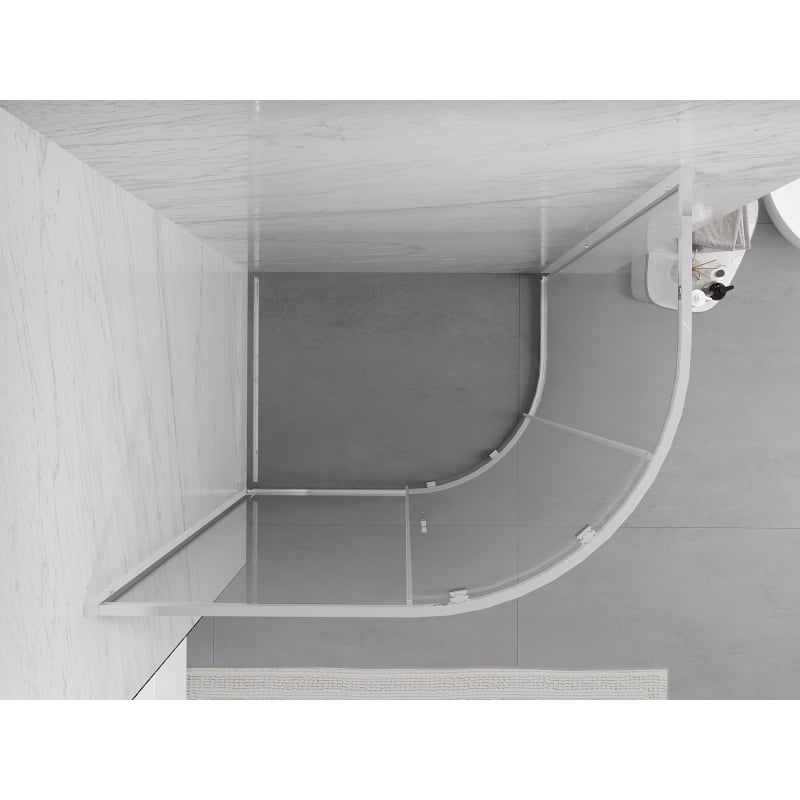 Mexen Exo-S asymmetrical sliding semicircular shower cabin 120 x 90 cm, transparent, chrome - 8131-120-090-01-00