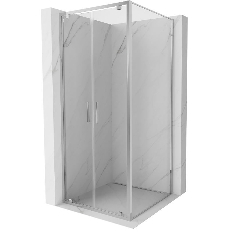 Mexen Exo shower enclosure pivot 100 x 100 cm, transparent, chrome - 8182-100-100-01-00