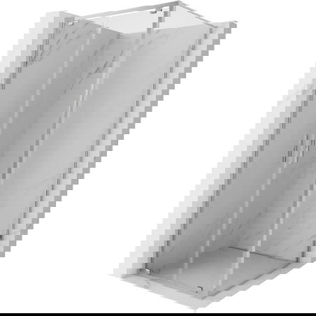 Mexen Exo shower cabin pivot 100 x 100 cm, transparent, chrome - 8182-100-100-01-00