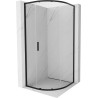 Mexen Exo-S semi-circular sliding shower cabin 80 x 80 cm, transparent, black - 8131-080-080-70-00