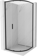 Mexen Exo-S semi-circular sliding shower cabin 80 x 80 cm, transparent, black - 8131-080-080-70-00
