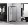 Mexen Exo semi-circular sliding shower cabin 80 x 80 cm, transparent, black - 8131-080-080-70-00