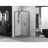 Mexen Exo semi-circular sliding shower cabin 80 x 80 cm, transparent, black - 8131-080-080-70-00