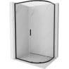 Mexen Exo asymmetrical semi-circular sliding shower cabin 100 x 80 cm, transparent, black - 8131-100-080-70-00