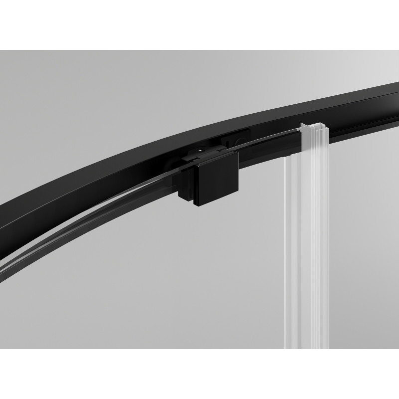 Mexen Exo-S semi-circular sliding shower cabin 80 x 80 cm, transparent, black - 8131-080-080-70-00