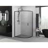 Mexen Exo-S asymmetric semicircular sliding shower cabin 100 x 90 cm, transparent, black - 8131-100-090-70-00