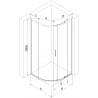 Mexen Exo semi-circular sliding shower cabin 80 x 80 cm, transparent, black - 8131-080-080-70-00