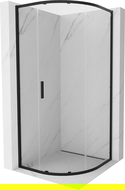 Mexen Exo semicircular sliding shower cabin 100 x 100 cm, transparent, black - 8131-100-100-70-00