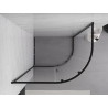 Mexen Exo-S asymmetric semicircular sliding shower cabin 100 x 90 cm, transparent, black - 8131-100-090-70-00