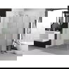 Mexen Exo pivot shower cabin 80 x 70 cm, transparent, chrome - 8182-080-070-01-00