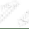 Mexen Exo semicircular sliding shower cabin 70 x 70 cm, transparent, black - 8131-070-070-70-00