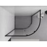 Mexen Exo asymmetrical semi-circular sliding shower cabin 100 x 80 cm, transparent, black - 8131-100-080-70-00