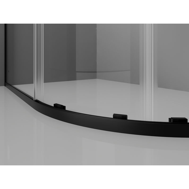 Mexen Exo semi-circular sliding shower cabin 100 x 100 cm, transparent, black - 8131-100-100-70-00