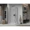 Mexen Lima folding shower enclosure 100 x 90 cm, transparent, black + Flat shower tray, white - 856-100-090-70-00-4010B